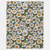 Couverture Polaire Crochet White Daisies Spring Wildflowers (Devant)