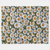 Couverture Polaire Crochet White Daisies Spring Wildflowers (Devant (Horizontal))
