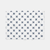 Couverture Polaire Crochets bleu-gris sur blanc (Devant (Horizontal))