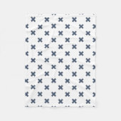 Couverture Polaire Crochets bleu-gris sur blanc (Devant)