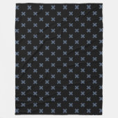 Couverture Polaire Crochets bleu-gris sur noir (Devant)