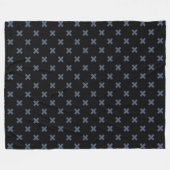 Couverture Polaire Crochets bleu-gris sur noir (Devant (Horizontal))