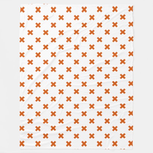 Couverture Polaire Crochets orange sur blanc (Devant)