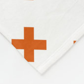 Couverture Polaire Crochets orange sur blanc (Coin)
