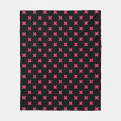 Couverture Polaire Crochis Fuchsia sur noir (Devant)