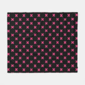 Couverture Polaire Crochis Fuchsia sur noir (Devant (Horizontal))