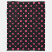 Couverture Polaire Crochis Fuchsia sur noir (Devant)