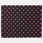 Couverture Polaire Crochis Fuchsia sur noir (Devant (Horizontal))