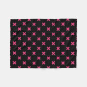 Couverture Polaire Crochis Fuchsia sur noir (Devant (Horizontal))