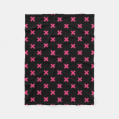 Couverture Polaire Crochis Fuchsia sur noir (Devant)