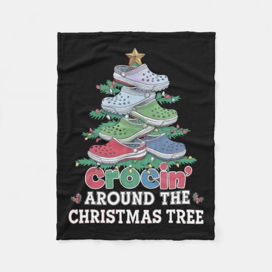 Couverture Polaire Crockin' Autour De L'Arbre De Noël Croquant Autour (Devant)