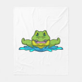 Couverture Polaire Crocodile à nager dans l'eau (Devant)