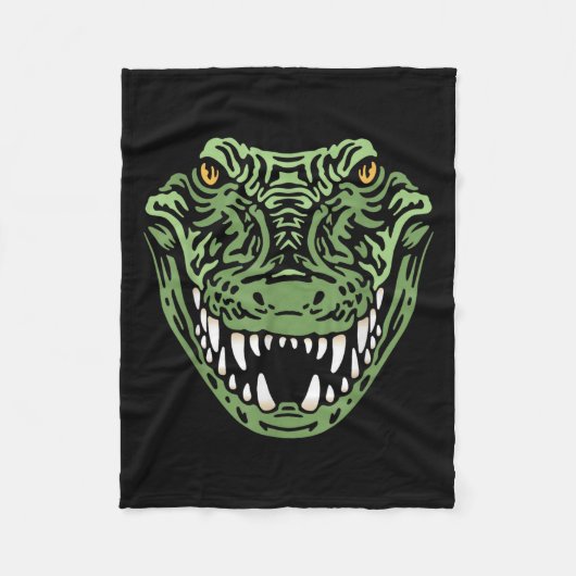 Couverture Polaire Crocodile Alligator Face Crocodiles Gator (Devant)