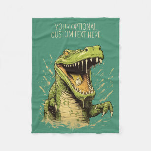 Couverture Polaire Crocodile de texte personnalisé
