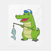 Couverture Polaire Crocodile Pêche Pêcheur Pêcheur canne à pêche (Devant)
