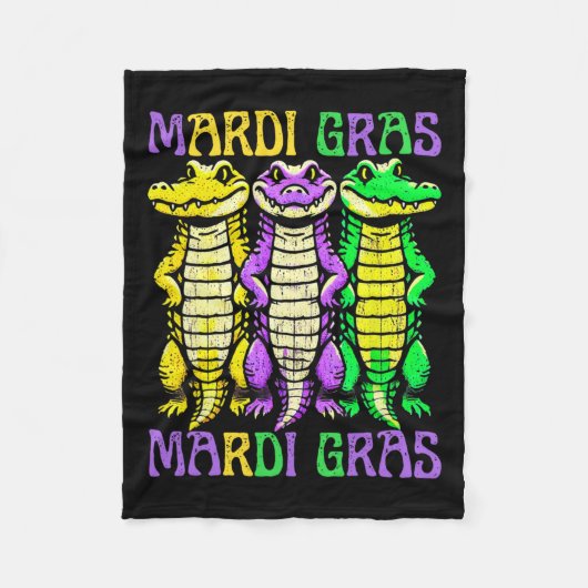 Couverture Polaire Crocodiles Aligator Louisiana Mardi Gras Carnival (Devant)