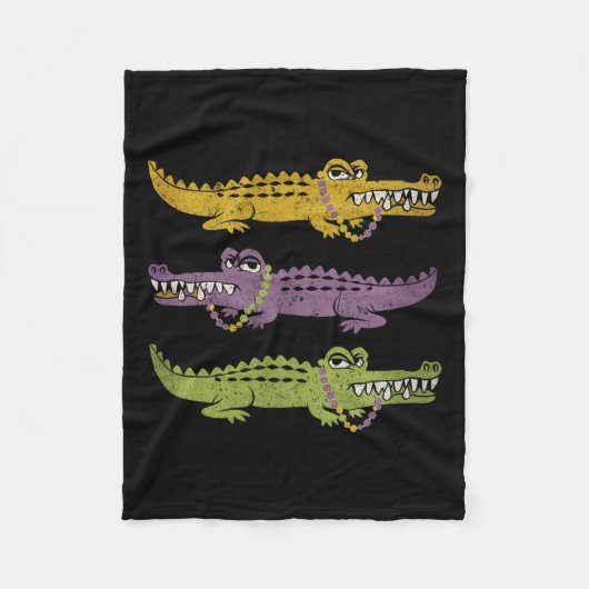 Couverture Polaire Crocodiles Aligators Mardi Gras Louisiane Hommes F (Devant)