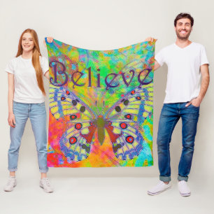 Couverture Polaire Croire papillon coloré