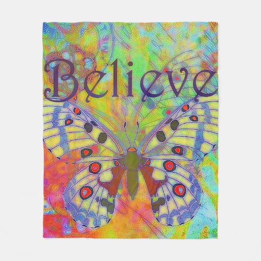 Couverture Polaire Croire papillon coloré (Devant)