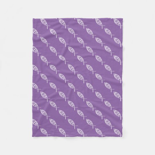 Couverture Polaire Croire Poisson Lavande (Devant)