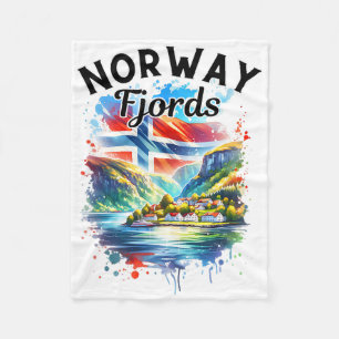 Couverture Polaire Croisière Fjords Norvège Drapeau Norvégien Scandin
