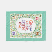 Couverture Polaire Croissance de l'aquarelle de petit hibou (Devant (Horizontal))