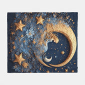 Couverture Polaire Croissant de Lune Doré Décoratif (Devant (Horizontal))