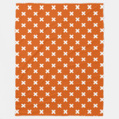 Couverture Polaire Croix blanche coutures sur orange brûlé (Devant)