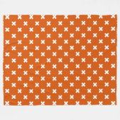 Couverture Polaire Croix blanche coutures sur orange brûlé (Devant (Horizontal))