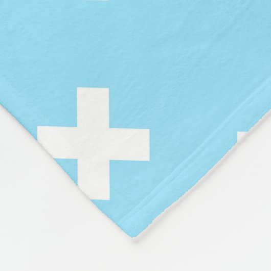 Couverture Polaire Croix blanche sur le bleu bébé (Coin)