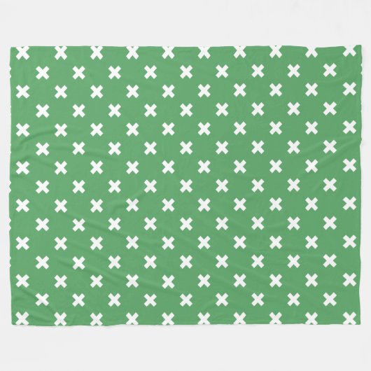 Couverture Polaire Croix blanche sur le vert (Devant (Horizontal))