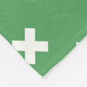 Couverture Polaire Croix blanche sur le vert (Coin)