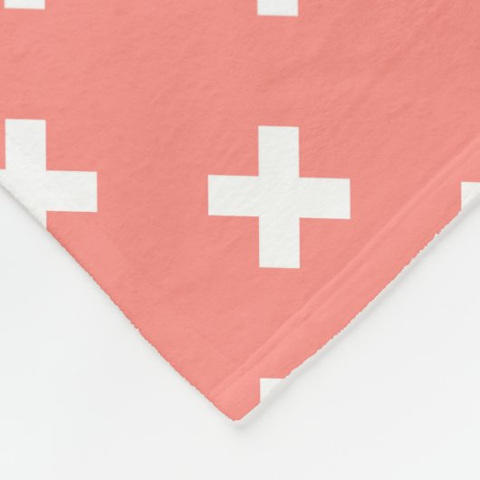 Couverture Polaire Croix blanche sur pêche (Coin)