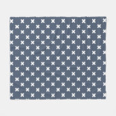 Couverture Polaire Croix blanches sur bleu-gris (Devant (Horizontal))
