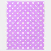 Couverture Polaire Croix blanches sur lilas (Devant)
