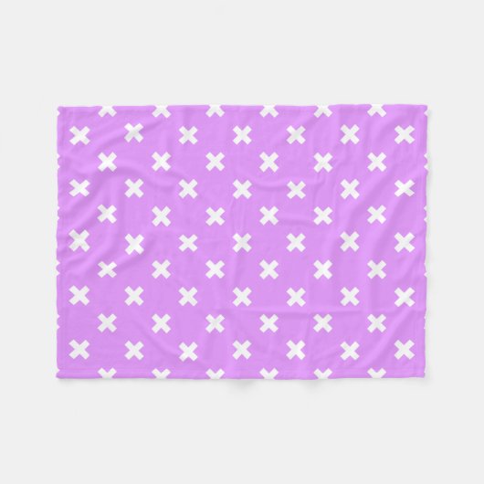 Couverture Polaire Croix blanches sur lilas (Devant (Horizontal))