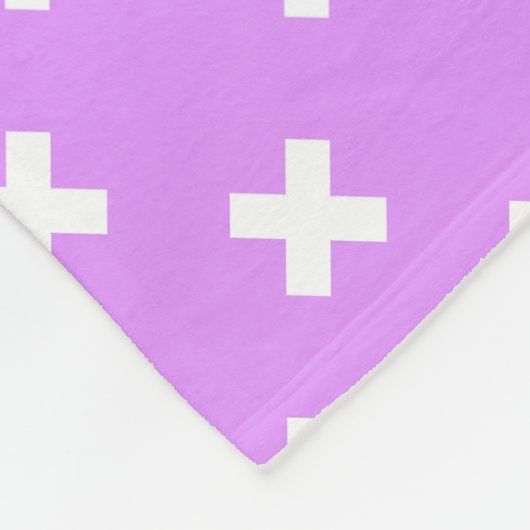 Couverture Polaire Croix blanches sur lilas (Coin)