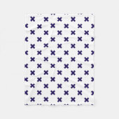 Couverture Polaire Croix bleu marine sur blanc (Devant)