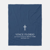 Couverture Polaire Croix bleue marine personnalisée (Devant)