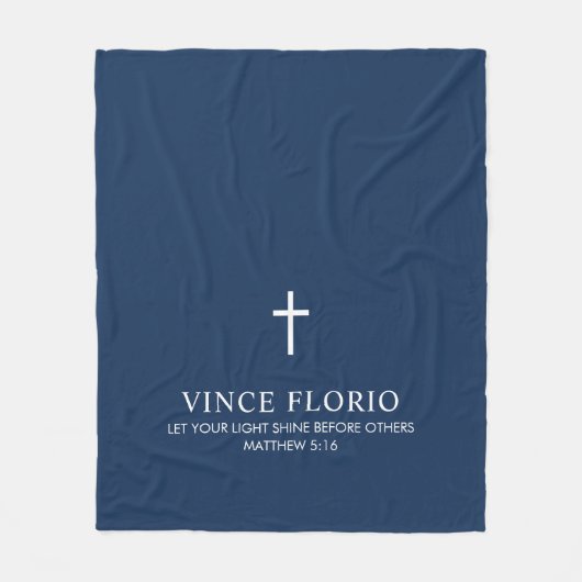 Couverture Polaire Croix bleue marine personnalisée (Devant)