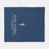 Couverture Polaire Croix bleue marine personnalisée (Devant (Horizontal))