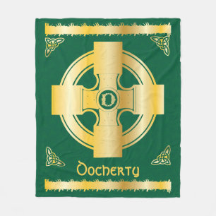 Couverture Polaire Croix celtique et lettre de noeud D Monogramme et