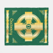 Couverture Polaire Croix celtique et lettre de noeud D Monogramme et  (Devant (Horizontal))