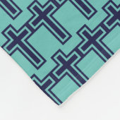 Couverture Polaire Croix chrétienne bleue différentes variantes (Coin)