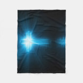 Couverture Polaire Croix chrétienne en lumière bleue (Devant)