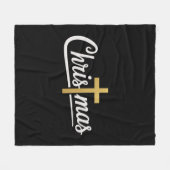 Couverture Polaire Croix de Noël Famille correspondant Jésus Idée cad (Devant (Horizontal))