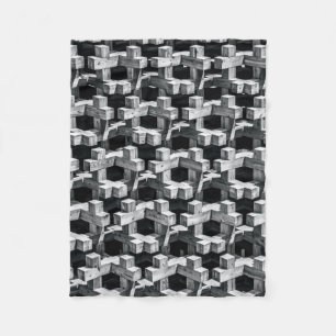 Couverture Polaire Croix grise et noire