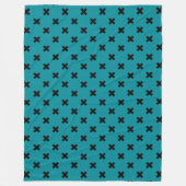 Couverture Polaire Croix noire sur turquoise (Devant)
