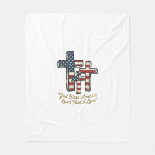 Couverture Polaire Croix patriotique Dieu bénisse l'Amérique Concepti