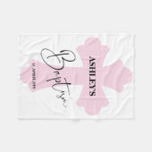 Couverture Polaire Croix rose pâle Baptême (Devant (Horizontal))